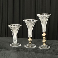 Vase en acrylique transparent multi-tailles en forme de trompette pour fleurs artificielles, fleurs naturelles, décoration de la maison, décoration de mariage