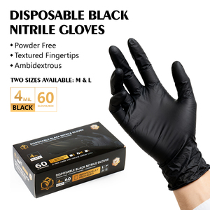 Ambition - Caja de 60 Guantes Desechables de Nitrilo Negros <span class=keywords><strong>para</strong></span> Tatuadores, Accesorio <span class=keywords><strong>para</strong></span> Arte Corporal - Product Image 2