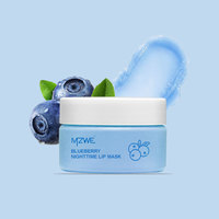 Masker Bibir Vegan Pelembap Pengelupas Kulit Bibir Balsem Bibir Blueberry Jelly Kolagen Masker Tidur Bibir & Scrub Semalaman