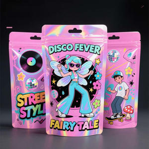 Pochette debout découpée à l'emporte-pièce avec fermeture à glissière à l'épreuve des enfants-Sacs en mylar imprimés personnalisés Feuille d'aluminium pour les collations aux fruits secs Sushi Jelly - Product Image 1