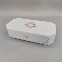 Boîte à bijoux personnalisée de luxe bleue 2026 pour collier et bague, emballage cadeau sur mesure