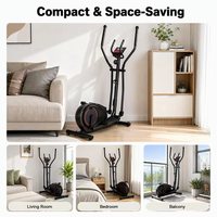 Vélo elliptique à volant d'inertie 3 kg, entraînement par courroie, écran LCD, moniteur de fréquence cardiaque, compteur de distance, appareil d'entraînement elliptique compact pour la maison