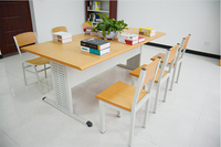 Ensemble table et chaises de lecture réglable en métal de conception moderne pour étudiants à l'école