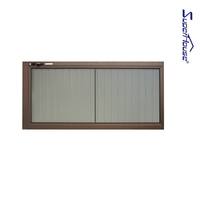 Superhouse Cadre en aluminium marron Persienne en verre dépoli Volet aéré étanche à la pluie avec maille anti-moustiques