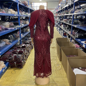 Быстрая доставка. Роскошное вечернее платье с пайетками. Женское впечатляющее длинное платье макси с длинными рукавами для выпускного вечера. - Product Image 6