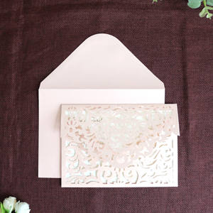 Cartes creuses découpées au laser rose Offre Spéciale Inserts imprimables Invitations <span class=keywords><strong>de</strong></span> <span class=keywords><strong>mariage</strong></span> <span class=keywords><strong>de</strong></span> fête d'anniversaire - Product Image 2