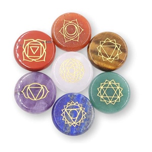 7 <strong>Chakra</strong> <strong>Engraved</strong> Words <strong>Stone</strong> Natural Seven <strong>Chakra</strong> Power <strong>Stone</strong> - Product Image 1