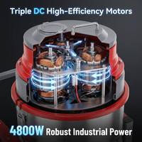 Aspirateur industriel 36Kpa, 100L, acier inoxydable, moteur puissant 4800W, filtre 2,9m² pour poussières métalliques d'usine et travail du bois