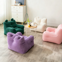 Canapé paresseux pour enfants, fauteuil mini une place en tissu doux, pouf pour la lecture et la relaxation des enfants
