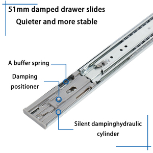 Keschen 51mm nhiệm vụ nặng nề 150lbs Kính thiên văn trượt kênh mềm-đóng cửa bóng mang tủ bếp hộp công cụ ngăn kéo <span class=keywords><strong>Slide</strong></span> đường sắt - Product Image 3