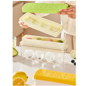 Molde para Hacer Bolas de Hielo Premium para Whisky, 2 en 1, Multifuncional, Tipo Prensa, 4 Bloques, con Tapa, Apto para Diámetro de 5.8 cm - Product Image 3