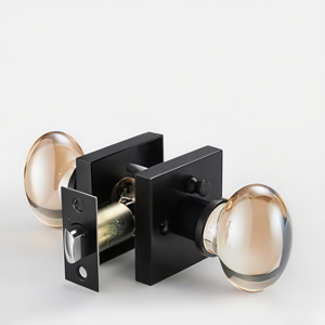 Manija de <span class=keywords><strong>puerta</strong></span> <span class=keywords><strong>interior</strong></span> en forma de huevo de ganso de lujo moderno <span class=keywords><strong>con</strong></span> <span class=keywords><strong>pomo</strong></span> de <span class=keywords><strong>puerta</strong></span> de vidrio ovalado ámbar para uso en Villa - Product Image 1