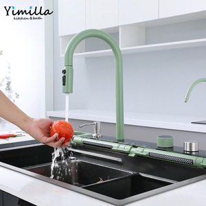 อ่างล้างจานอัจฉริยะแบบน้ำตก สเตนเลสสตีล แบบฝังในเคาน์เตอร์ แบบวางบนเคาน์เตอร์ อ่างล้างจานทันสมัย อ่างล้างจานแบบอ่างเดี่ยว พร้อมก๊อกน้ำ - Product Image 5