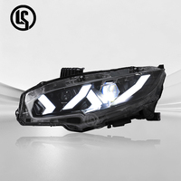 Phare LED LS pour Honda Civic 10ème génération 2016-2021, projecteur DRL rouge, ensemble de phares avant, accessoires de voiture