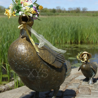 Statue de canard en bronze de taille réelle pour l'extérieur Sculpture animalière pour le jardin et la décoration intérieure