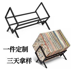 Vinyl <b>Record</b> Rack Foldable Metal Desktop Storage CD Display <b>Stand</b> Single Layer 22cm 30.47cm High Adult Use - Product Image 1