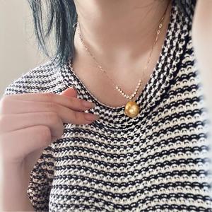 สร้อยคอไข่มุกอะโกย่าน้ำทะเล ยูหวง โกลด์ คุณภาพสูง หรูหราเบาๆ ดีไซน์สวยงาม ใช้งานได้หลากหลาย - Product Image 3