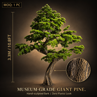 Árbol de Pino Artificial Grande de 3.3m (11 pies), Planta Artificial de Fibra de Vidrio de 330cm, Retardante de Fuego, Decoración Comercial, OEM