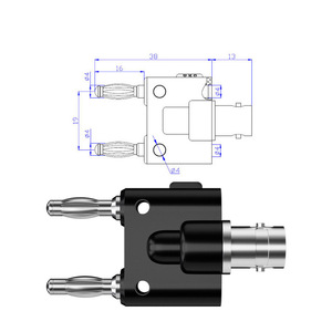 4mm <strong>Banana</strong> <strong>Plug</strong> BNC to <strong>Double</strong> Row <strong>Banana</strong> <strong>Plug</strong> - Product Image 3