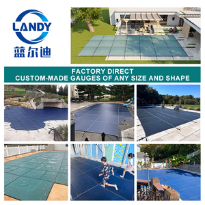 Couverture de sécurité pour <span class=keywords><strong>piscine</strong></span> LANDY, durable, imperméable, en matériau PP, couverture de sécurité en maille pour piscines enterrées - Product Image 4