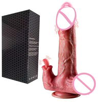 4-in-1 8,7 Zoll Realistischer Stoßender Dildo Leckender Vibrator mit Heizfunktion Weibliches Masturbationsspielzeug für Frauen