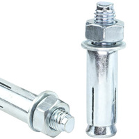 Ancre à coin en acier au carbone zingué de qualité 4.8/6.8 / Norme DIN, pour béton précontraint, avec tête hexagonale, pour utilisation dans le bâtiment