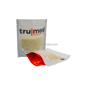 Großhandel transparenter selbstversiegelnder Standbeutel durchsichtiger wasserfester Kunststoff-Verpackungsbeutel für Bohnen Reis Snack Lebensmittel