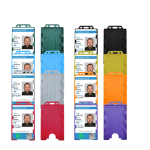 Porte-<span class=keywords><strong>badge</strong></span> vertical <span class=keywords><strong>rigide</strong></span> double face Bestom, multicolores, en plastique <span class=keywords><strong>rigide</strong></span>, pour 2 cartes, durable, pour usage quotidien des employés de bureau - Product Image 1