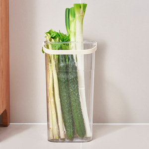 Transparent Rectangle Storage Bucket Large Capacity For Scallions Ginger Garlic Kitchen Food Container - Product Image 3