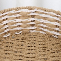 Ensemble de paniers de rangement circulaires en corde de papier tressée, écologiques, durables et modernes, pour l'organisation de la maison