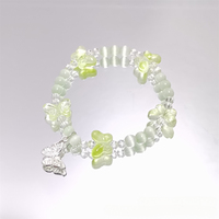 Bracelets tendance en perles de verre transparentes style Ins Pastel, bracelet extensible 6 tons style Elvish Girl, pour cadeau d'été pour adolescentes
