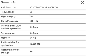 โมดูลควบคุม PLC AC 800M รุ่น PM867K01 3BSE076355R1 96 I/O 24V 64MB RAM ของแท้ใหม่ มีสินค้าในสต็อก - Product Image 2