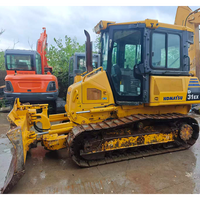Bulldozer sur chenilles Komatsu D31 d'occasion 2017, 2500 heures, 78 CV, fabriqué au Japon, petit bulldozer avec lame PAT à vendre