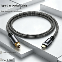 Kabel Audio Digital Tipe-C ke Toslink, Kabel Audio Optik USB-C untuk PC, Ponsel, Speaker