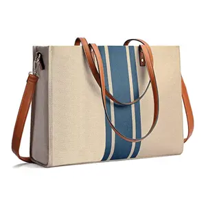 Yeni moda tasarımı su geçirmez aşınmaya dayanıklı tuval Retro kadın çanta Tote Laptop çantası