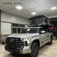 Tente de toit légère en aluminium et ABS pour voiture, imperméable, pour camping en extérieur, compatible avec le pick-up Tundra gris