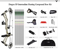 Kit d'arc à poulies de chasse Sanlida Dragon X9 - Réglable de 0 à 70 LBS, longueur de tir de 18 à 31 pouces, prêt à être expédié