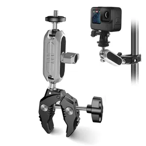 Werkseitige Lieferung PULUZ Bike Desk Crab Zange Clip Arm halterung mit Telefon klemme für Telefon Sport kamera SLR Kamera Arm halterung