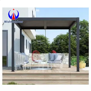 Pergola alluminio 4x3 giardino alluminio Pergola feritoia tetto con Pergola retrattile e Gazebo spazi abitativi all'aperto
