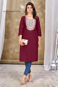 Kurtis bordados de rayón de lujo más vendidos para oficina y uso regular a precio mayorista vestidos casuales Kurti - Product Image 3