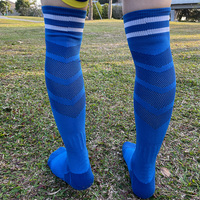 Chaussettes de football respirantes et antidérapantes pour garçons et filles, en polyester, longues, au-dessus du genou, pour le sport, modèle CJM621