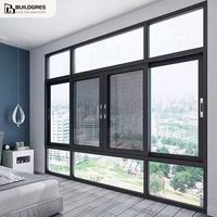 Fenêtre coulissante horizontale en aluminium à verre Low-E à économie d'énergie, isolation thermique, moustiquaire en acier inoxydable, insonorisée