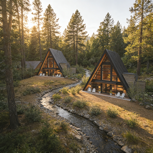Structure en <span class=keywords><strong>A</strong></span>, maison modulaire pour la vie au <span class=keywords><strong>bord</strong></span> du <span class=keywords><strong>lac</strong></span>, chalets de montagne et parcs naturels, solutions de projets et utilisation commerciale - Product Image 1