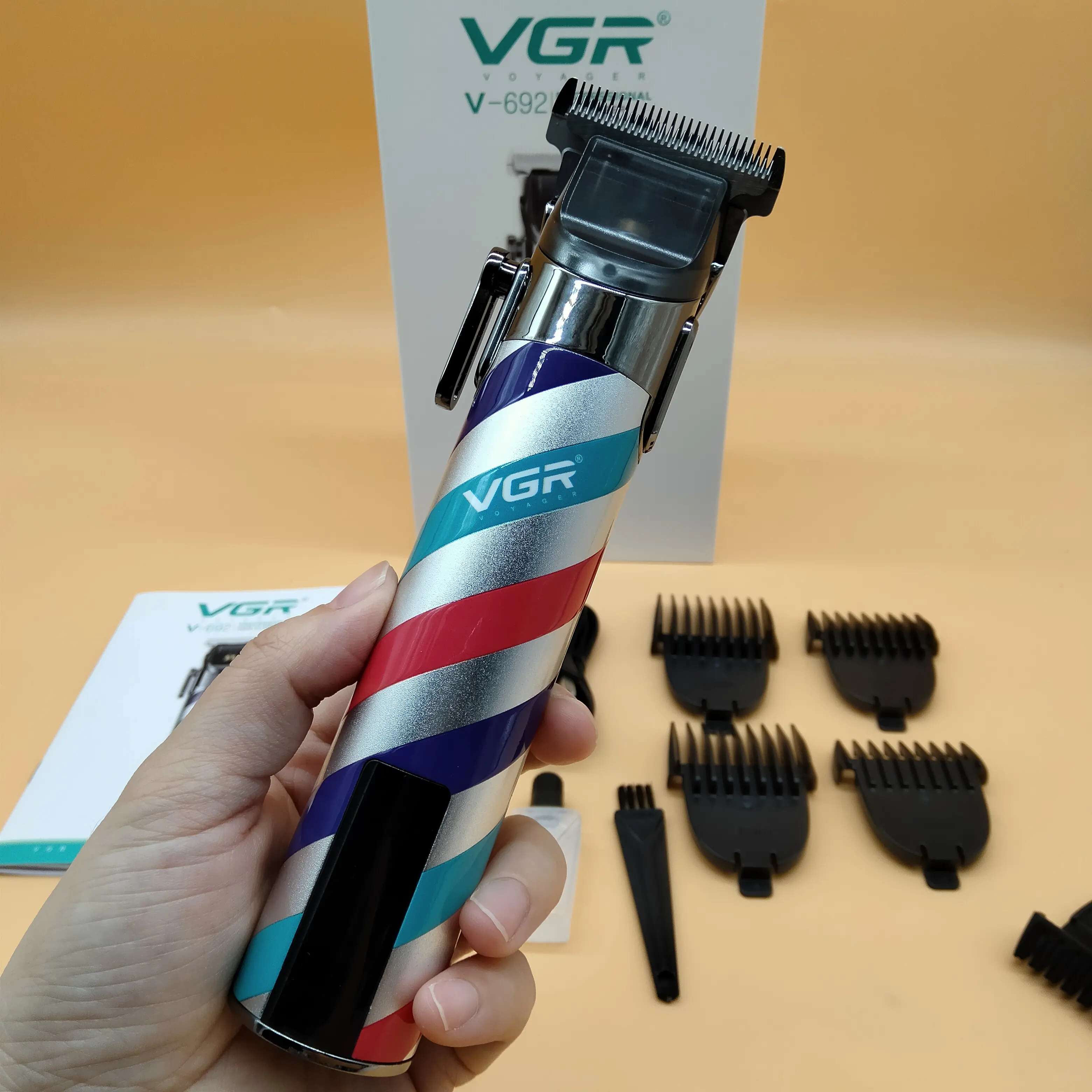 Vgr V-692 T-شفرة الحلاق آلات المهنية أداة تهذيب اللحية اللاسلكي مقص الشعر الكهربائية ماكينة حلاقة الشعر للرجال