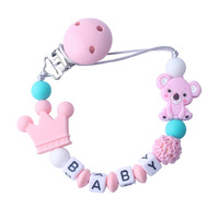 Offre Spéciale Nom Personnalisé Bébé Sucette Clips Koala Attache-Tétine Pour bébé De Dentition Sucette Jouet À Mâcher Factice Clips