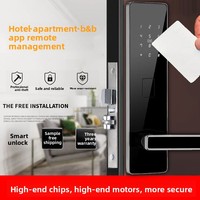 Serrure de porte d'hôtel en bois, en alliage d'aluminium, avec carte à puce, mot de passe, serrure intelligente, contrôle d'accès par carte magnétique, pour chambres d'hôtes et appartements