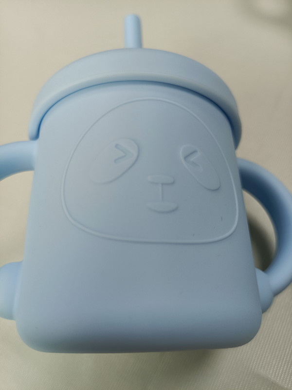 Cốc silicon chống trượt không trượt cho bé có ống hút để cho ăn 5