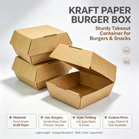 Boîtes à hamburgers personnalisées, boîte d'emballage en carton pour hamburgers de qualité alimentaire, conteneur imprimé pour restauration rapide