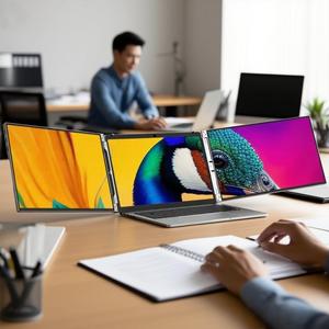 Plug &amp; Play Dual 15&quot; Portable <strong>Monitor</strong> for Switch/PS5 1920*1080 260nits Matte Screen with Foldable Aluminum Stand - Product Image 2