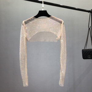 Bunte Camisole Mesh Sonnenschutz Schal Sommer dünne Stil halb geschichteten lang ärmel igen Frauen - Product Image 6